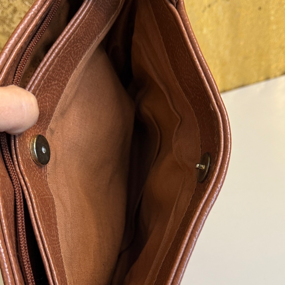Stylish Brown Leather Shoulder Bag with Tassel - Picture 8 of 10